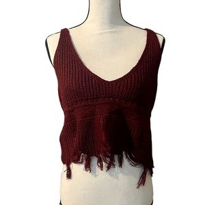 Distressed Cropped Sweater